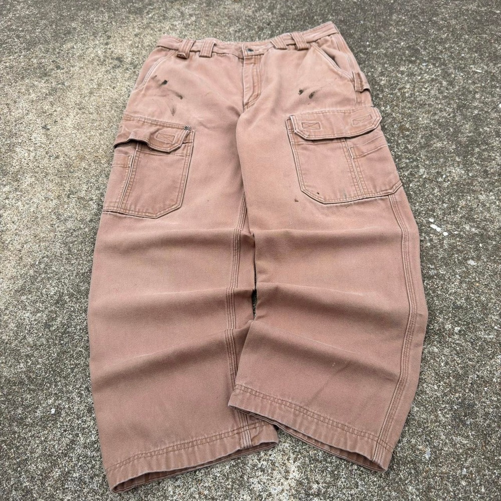 Vintage Y2K Duluth Trading Co Cargo Workwear Pants Baggy Brown 34x30 (g3 ssku)